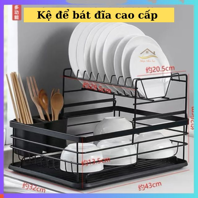 Kệ để bát đĩa,giá để bát đĩa 2 tầng sơn tĩnh điện cao cấp