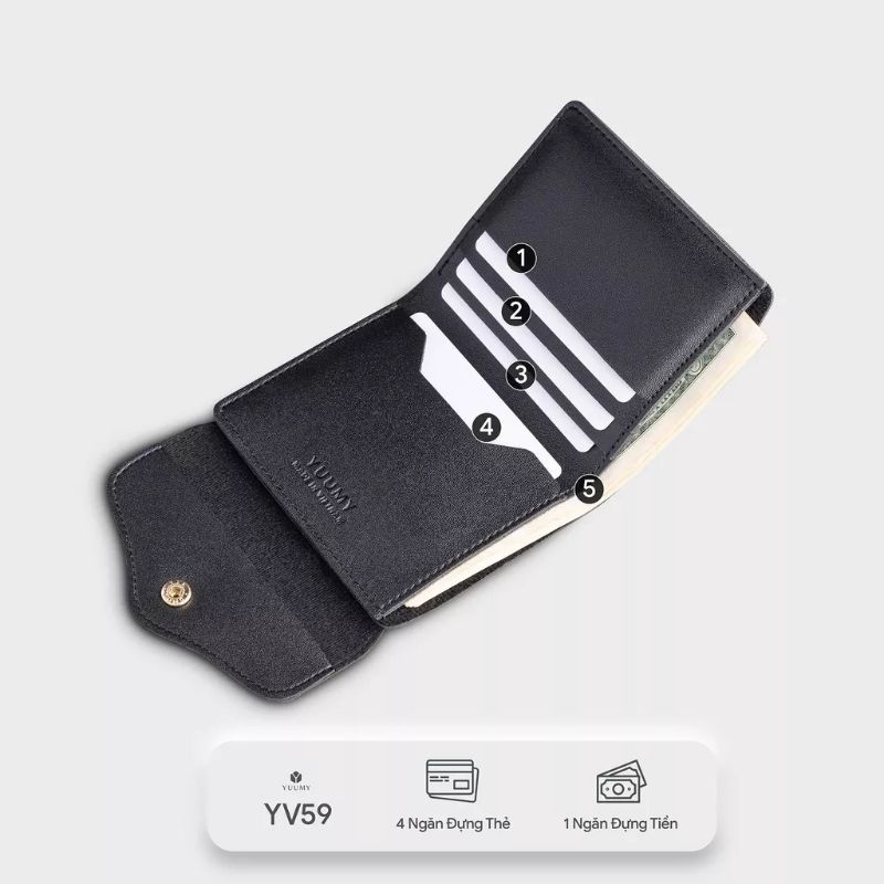 Ví da nữ mini gập Yuumy