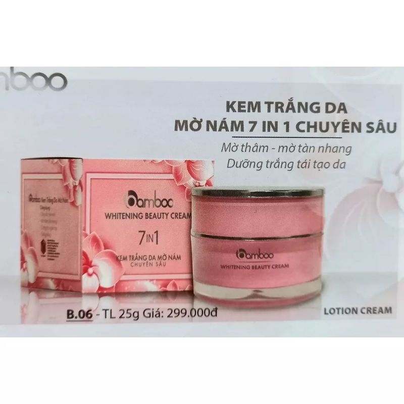 Kem Bamboo 7in1 trắng da, ngừa mụn, mờ thâm nám tàn nhang chuyên sâu 25g