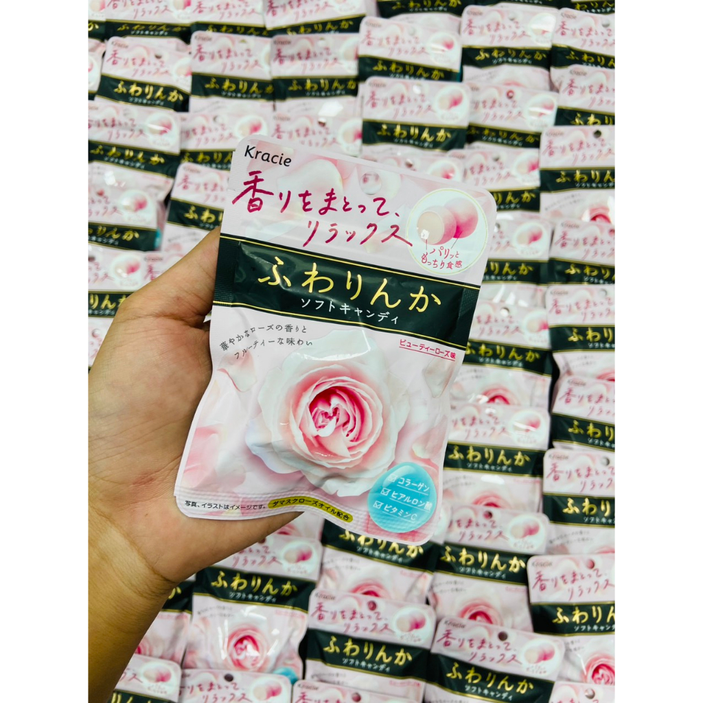 Kẹo Hoa Hồng Collagen Kracie Thơm Cơ Thể Nhật BảnGói 10 viên 32g
