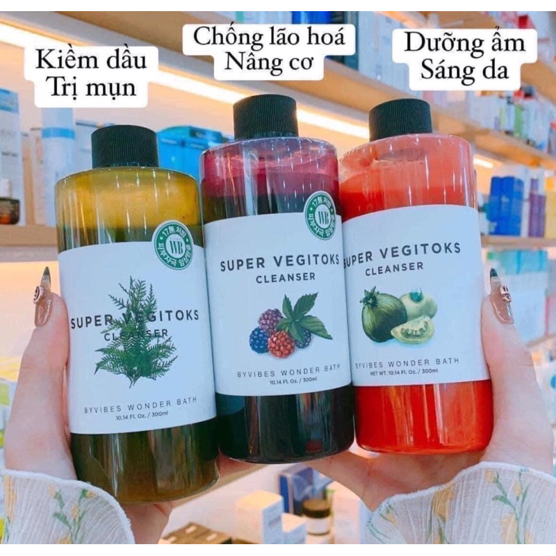Sữa rửa mặt sủi bọt rau củ quả thải độc Super vegitoksk