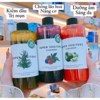 Sữa rửa mặt sủi bọt rau củ quả thải độc Super vegitoks