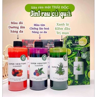Sữa rửa mặt sủi bọt rau củ quả thải độc Super vegitoksk