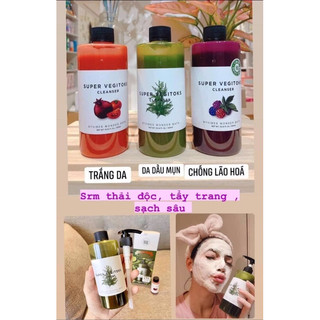 Sữa rửa mặt sủi bọt rau củ quả thải độc Super vegitoksk