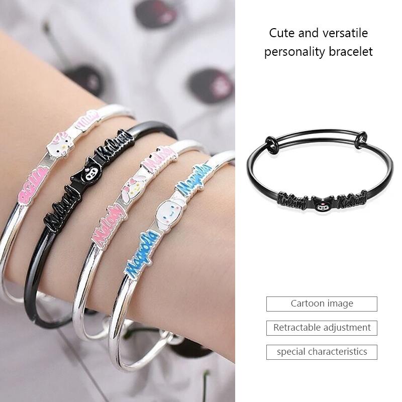 Beautycoco🍊 Vòng Đeo Tay Hoạ Tiết Hoạt Hình Sanrio Melody Cinnamoroll Kuromi