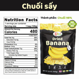 Chuối Sấy Giòn 100gram chuyên dụng quán cà phê, karaoke, bia