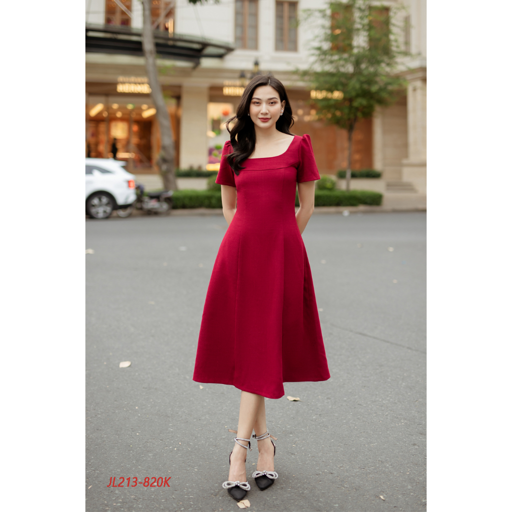 Jenny Le - Đầm vải tweed co giãn nhẹ có túi 2 bên hông Fleur Tera Dress JL213