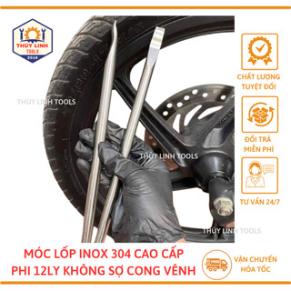 Móc lốp xe máy inox 304 cao cấp bảo hành trọn đời, móc lốp inox 28cm thùy linh tools