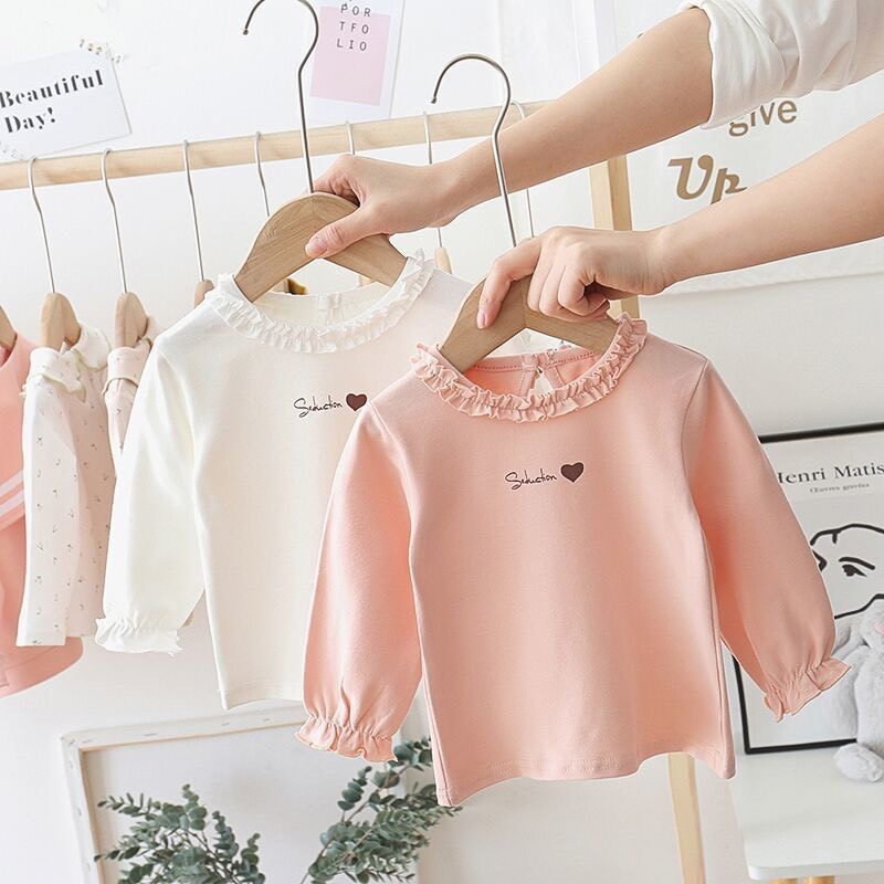 Áo Cổ Bèo Tay Bo Hoạ Tiết Tim MD1633 Cho Bé Gái - Jumping Beans Official Store