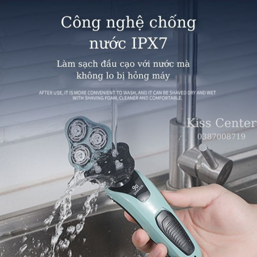 Máy cạo râu nam Shaver 9D 4in1 kiêm tỉa lông mũi cao cấp, 3 lưỡi dao kép, công nghệ chống nước IPX7 bảo hành 12 tháng