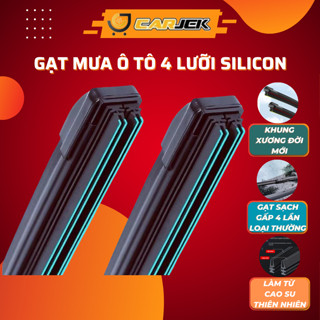 Gạt mưa ô tô silicon 4 lưỡi đời mới 2025 gạt sạch gấp 4 lần loại thường, Cần gạt mưa ô tô xe hơi silicon