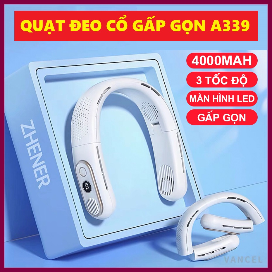 Quạt Làm Mát Đeo Cổ Neck Fan - A339, Công Nghệ Làm Lạnh Sau Gáy, Làm Mát 360 Độ