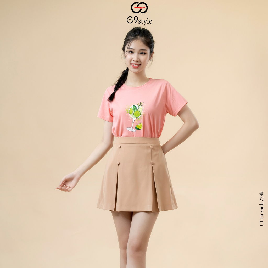 Áo thun cotton nữ in hình trà chanh G9 STYLE, áo cotton thời trang thoáng mát phong cách trẻ trung năng động