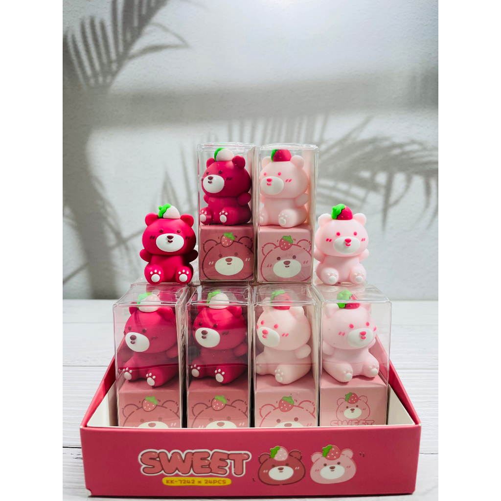 Gọt Bút Chì Gấu Dâu Dễ Thương, Chuốt Bút Chì Gấu Dâu Lotso Trawberry Bear Pencil Sharpener Hot Trend, Chuốt Chì Cà Rốt