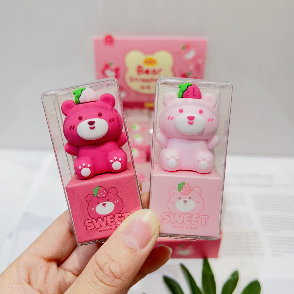 Gọt Bút Chì Gấu Dâu Dễ Thương, Chuốt Bút Chì Gấu Dâu Lotso Trawberry Bear Pencil Sharpener Hot Trend, Chuốt Chì Cà Rốt