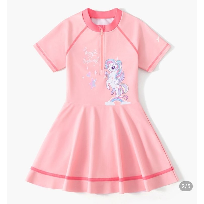 Váy bơi cho bé gái Ylike YY9957 mẫu ngựa Pony Magic màu tím, hồng cam dễ thương cho bé