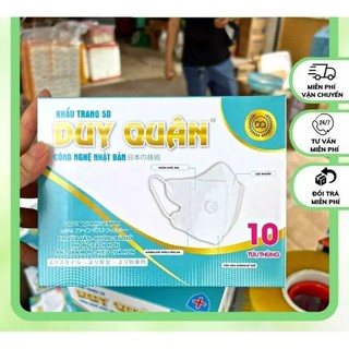 Khẩu Trang 5D  DUY QUÂN 1 HỘP 10GÓI 2 mầu đen .trắng