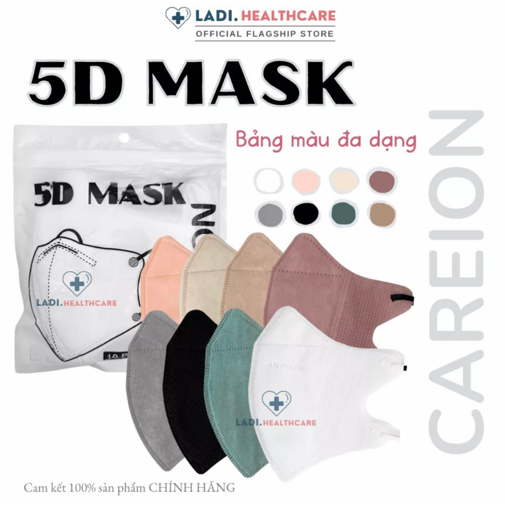Sỉ lẻ 120c Khẩu Trang 5D THÁI LAN,5D MASK CAREION Kháng Khuẩn,nhiều Màu Lạ Siêu Đẹp