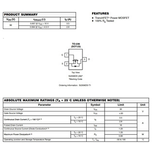 SI2306 N-Mosfet 3.5A 30V SOT-23 (dây 10 chiếc)