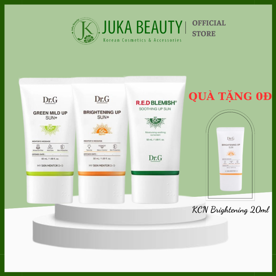(HÀNG NKHAU) Kem chống nắng Dr.G Green Mild Up Sun Essence SPF50+ PA++++ / Dr.G Brightening Up Sun+ SPF50+ PA+++