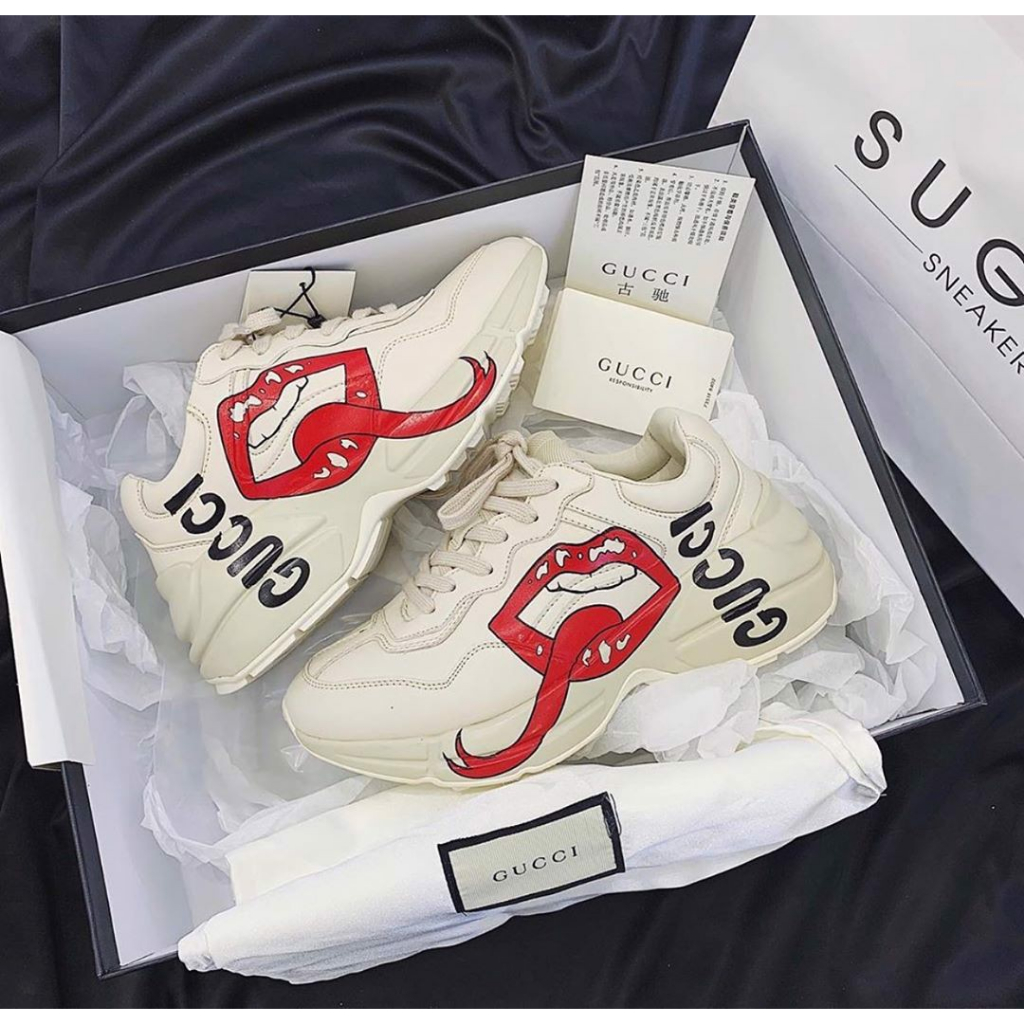 Giày Thể Thao Gucci Chunky Rhyton Môi Đỏ Nam Nữ Tăng Chiều Cao Tôn Dáng Hàng Cao Cấp Mẫu Mới Về Hot Nhất 2022