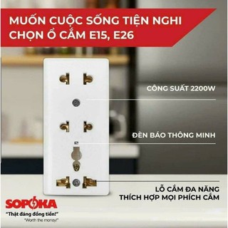 Ổ cắm 3 chấu SOPOKA E15