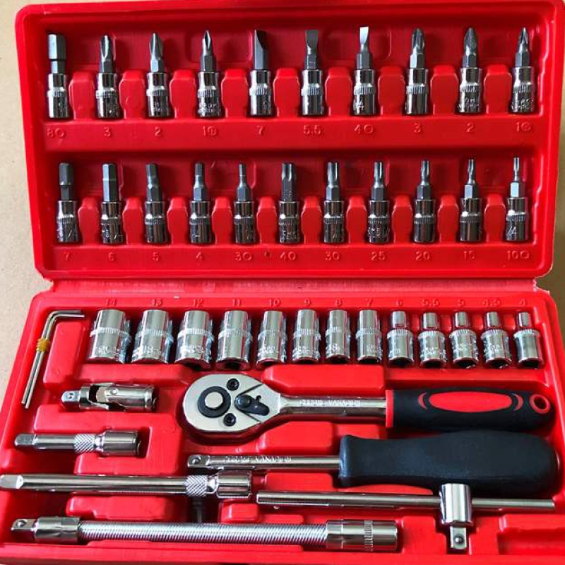 Bộ Dụng Cụ Mở Bulong Ốc Vít Đa Năng 46 Chi Tiết, Bộ Sửa Chữa Oto Xe Máy 46 Món Đa Năng Tháo Mở Bu Lô