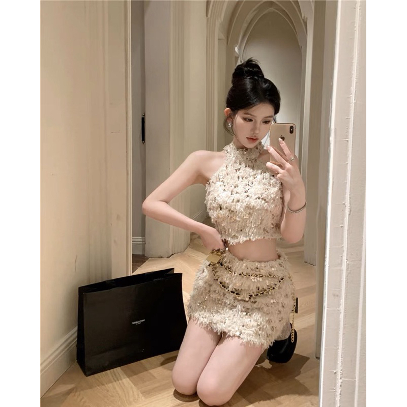 Sét Váy Nữ Bling Bling Sang Chảnh Nko Studio, Sét Váy Nữ Ngắn