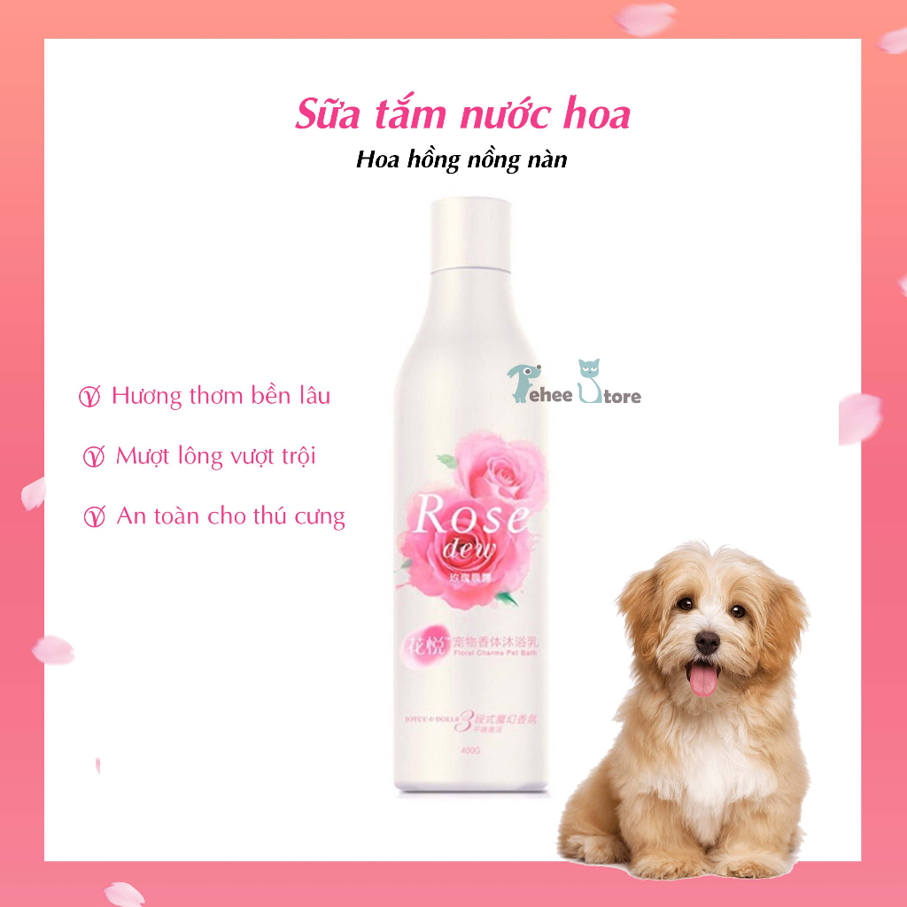 Sữa tắm nước hoa mượt lông siêu lưu hương joyce and doll cho chó mèo 400ml