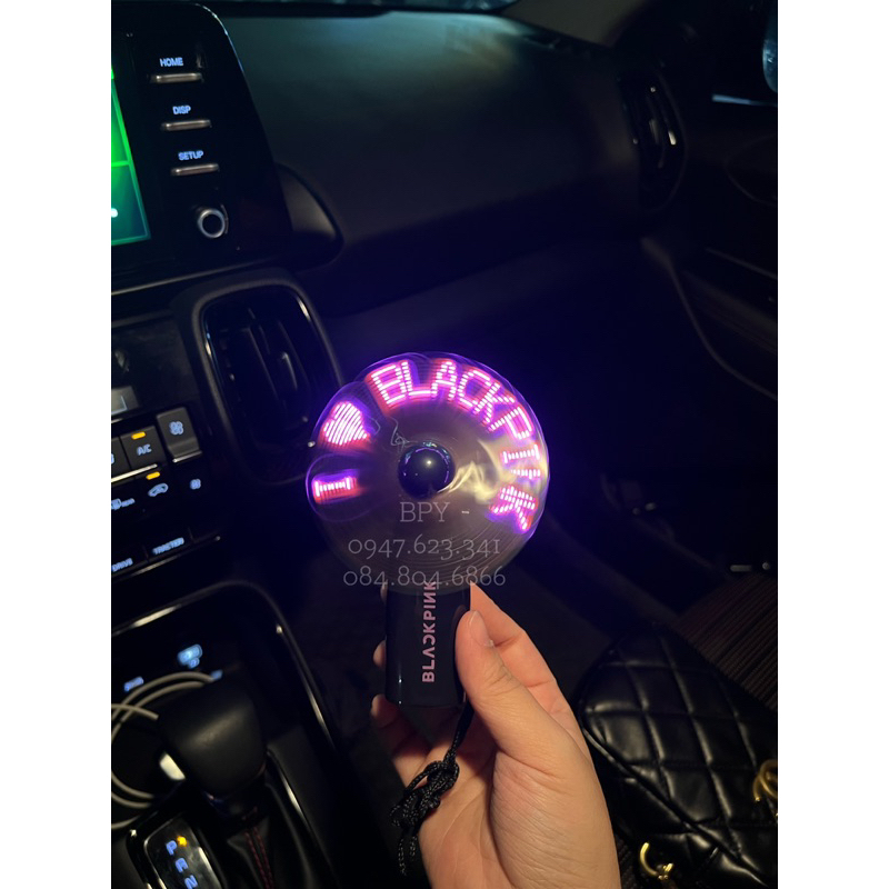 Đèn Cổ Vũ Tự Động Nháy LED Logo BLACKPINK, LISA, JISOO, ROSE, JENNIE Lightstick Kiểu Quạt Cầm Tay Mini