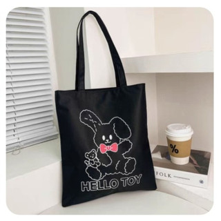 túi tote vải dù đen trắng hàng quảng châu nhiều mẫu - N35CM X C38CM