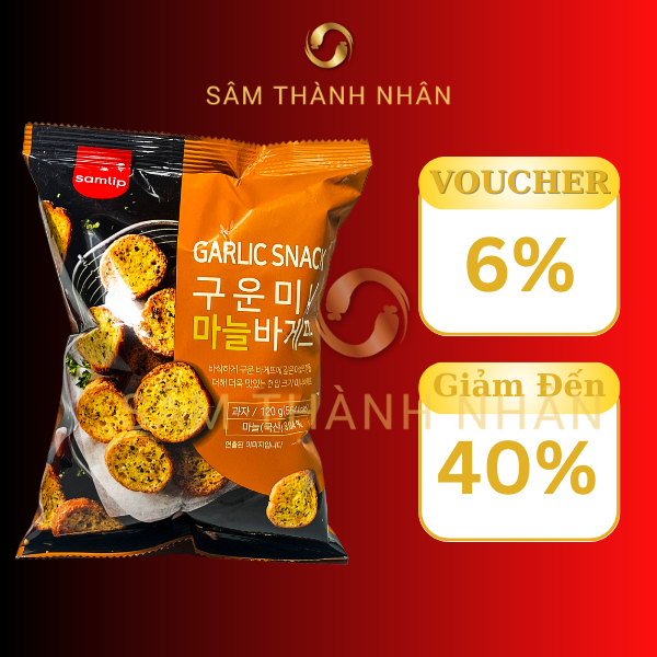 Snack bánh mì vị bơ tỏi Samlip Hàn Quốc bịch 120g
