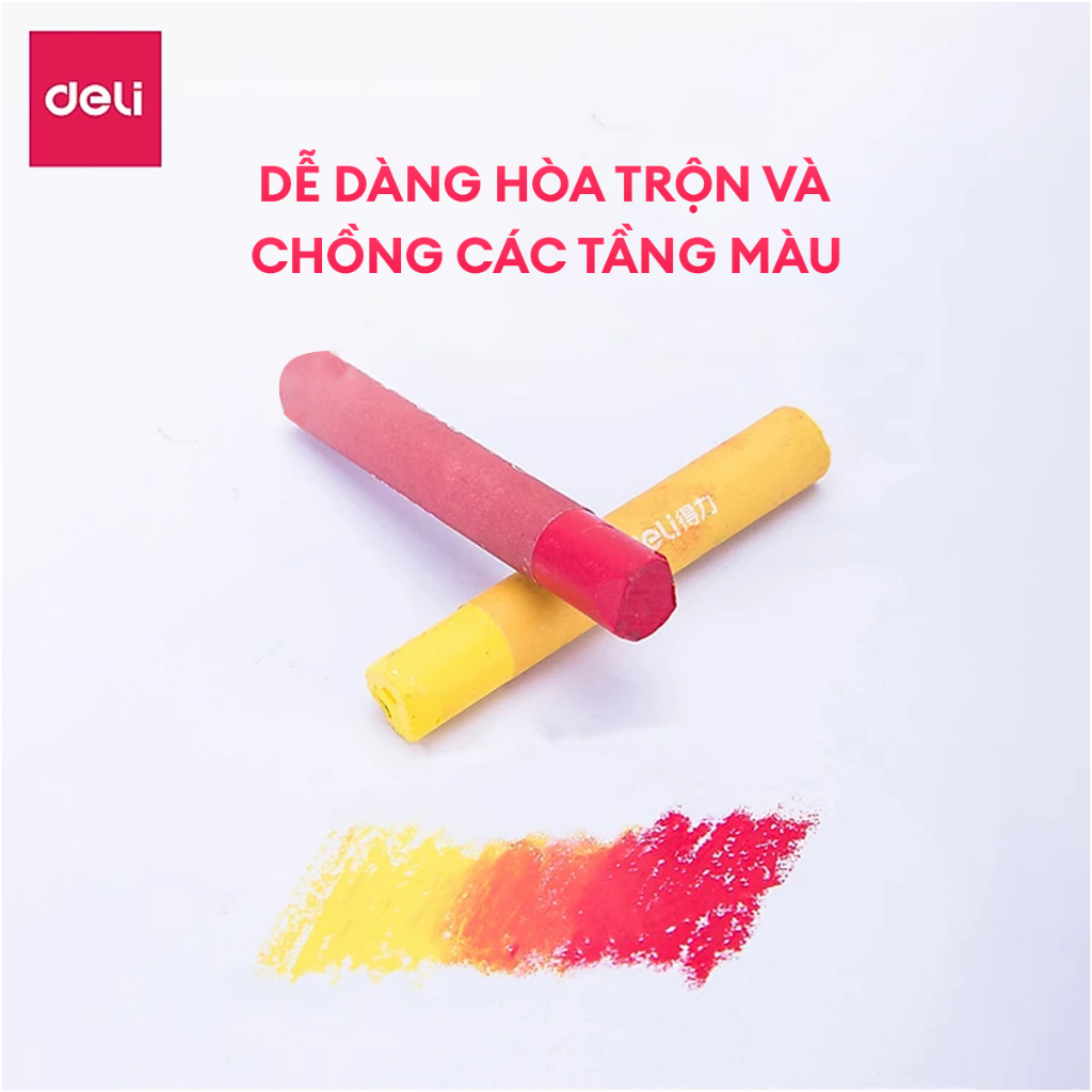 Bút Sáp Dầu Cao Cấp Siêu Mịn Deli - 24/36/48 Màu Tươi An Toàn Màu Đậm Đều Cho Học Sinh Họa Sĩ Chuyên Nghiệp Sơn Dầu
