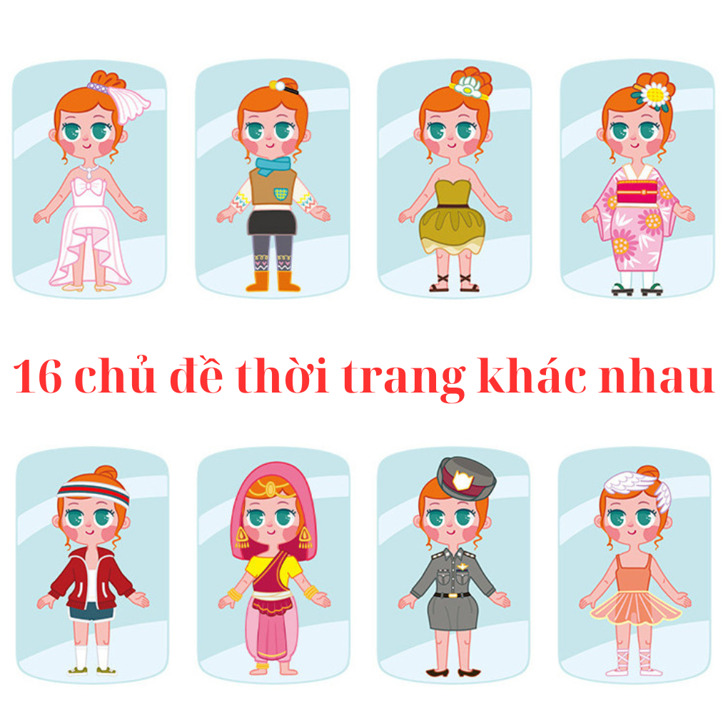 SỈ LOẠI 1 Đồ chơi thay váy công chúa cho búp bê giấy có nam châm bằng gỗ thông minh bé gái thiết kế thời trang kèm bảng