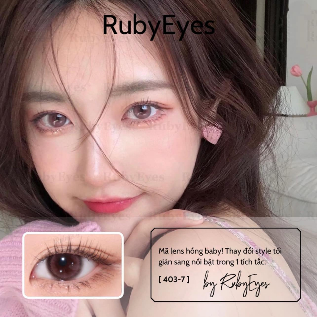 Ruby Eyes Kính Áp Tròng Mẫu Nâu Hàn Silicone Hydrogel Ruby Eyes, Lens Cận Ruby Eyes Contact Lens, Tổng Hợp Mẫu Nâu Hàn