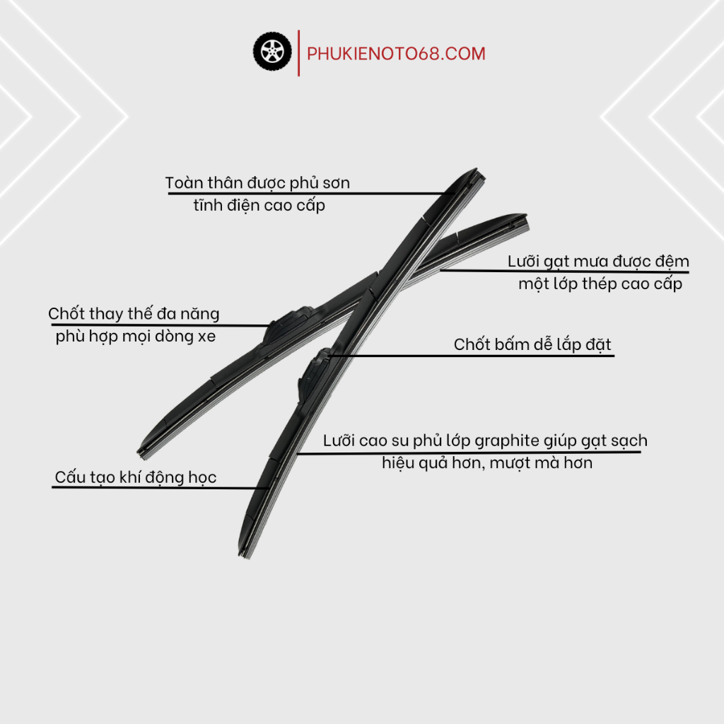 Gạt mưa 5 KHÚC đời mới 2023 - Silicone Siêu Sạch - Bền Fiat Albea,...