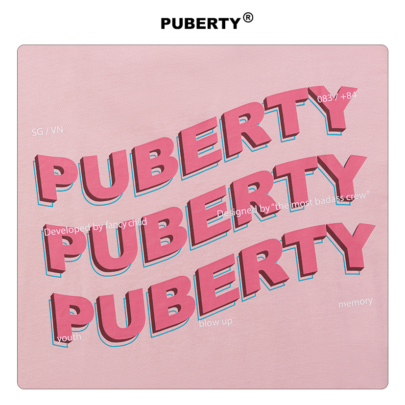 Áo thun unisex oversize local brand PUBERTY BUZZZ TEE / ĐEN - HỒNG - XANH - NÂU