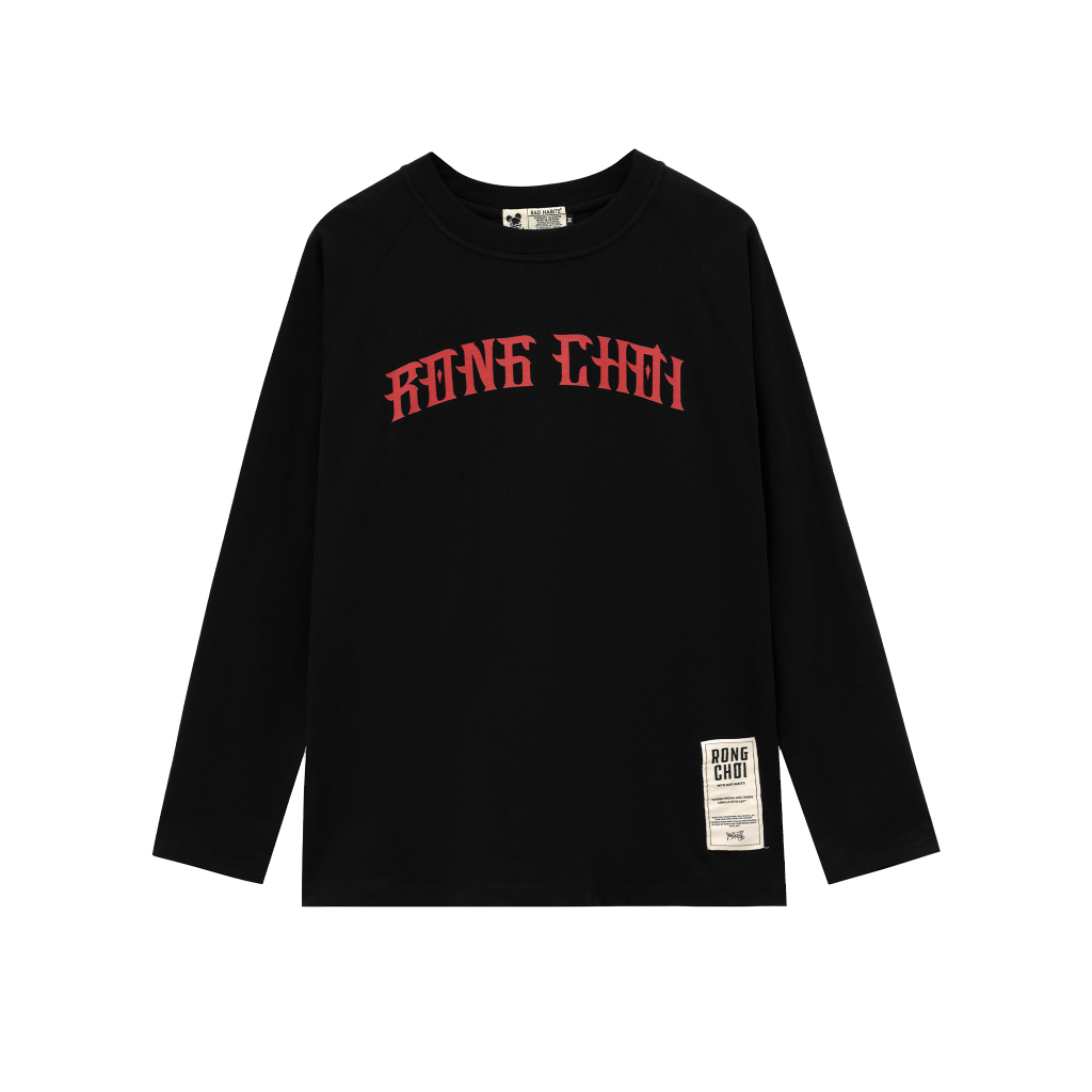 Áo Thun Tay Dài Unisex Bad Habits - RONG CHƠI: CỐ ĐÔ LONG SLEEVE - BLACK - Local Brand Chính Hãng