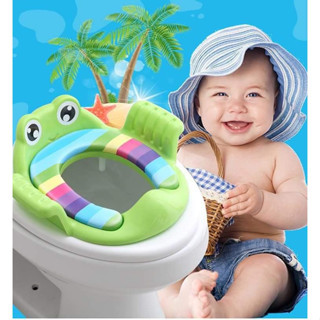 Bệ Lót Thu Nhỏ Bồn Cầu Có Tay Vịn Hình Ếch Ngộ Nghĩnh Cho Bé Yêu (Giao Màu Ngẫu Nhiên)