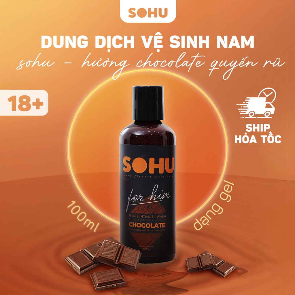 Dung dịch vệ sinh nam bạc hà bắc cực, táo bạc hà, chocolate SOHU HCM the mát khử mùi tự nhiên lành tính chai 100ml