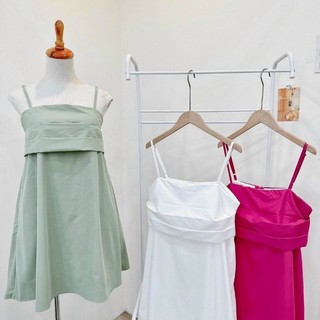 đầm 2 dây xếp ngực dáng xoè