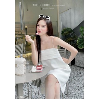 đầm 2 dây xếp ngực dáng xoè