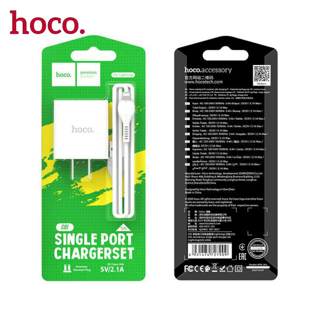 Bộ Sạc Nhanh Hoco C81 2.1A thích hợp nhiều dòng điện thoại