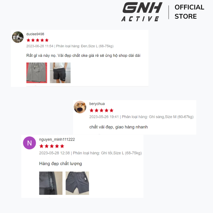 Quần đùi nam GNH Active Quần đùi thể thao chất vải co dãn phong cách trẻ trung năng động | GNH QSG23001