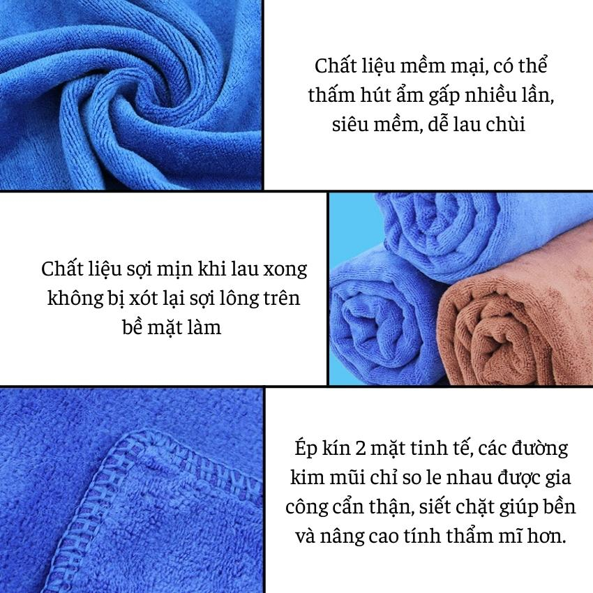 Khăn lau xe đa năng siêu thấm hút microfiber loại dày