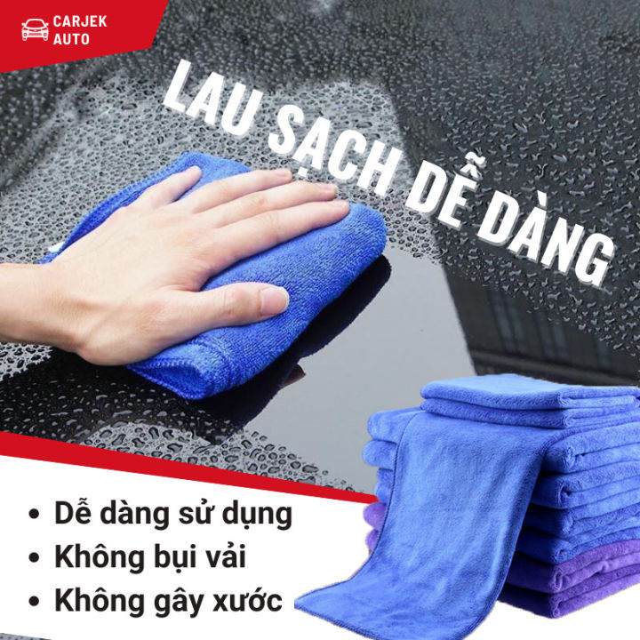 Khăn lau xe đa năng siêu thấm hút microfiber loại dày