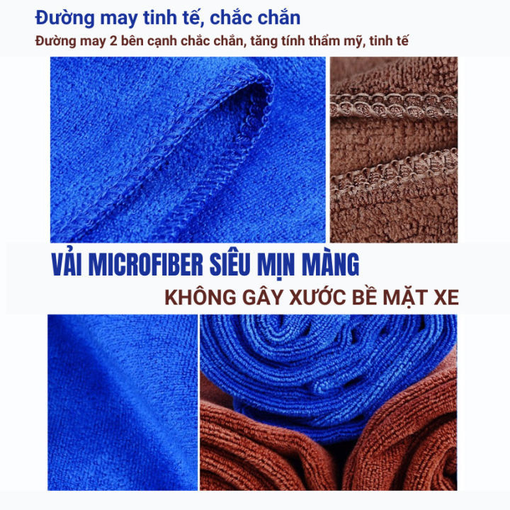 Khăn lau xe đa năng siêu thấm hút microfiber loại dày