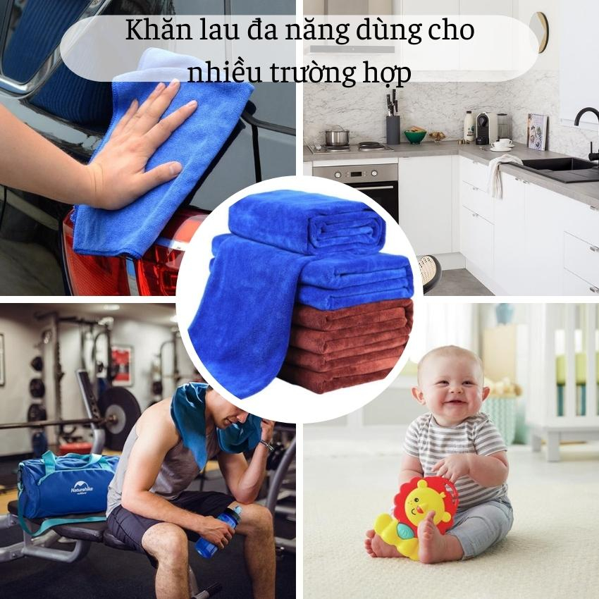 Khăn lau xe đa năng siêu thấm hút microfiber loại dày