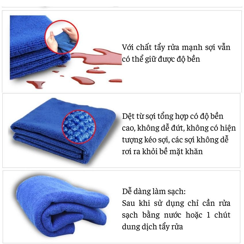 Khăn lau xe đa năng siêu thấm hút microfiber loại dày