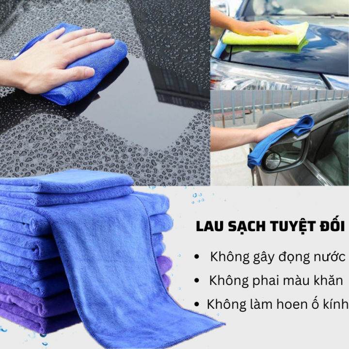 Khăn lau xe đa năng siêu thấm hút microfiber loại dày